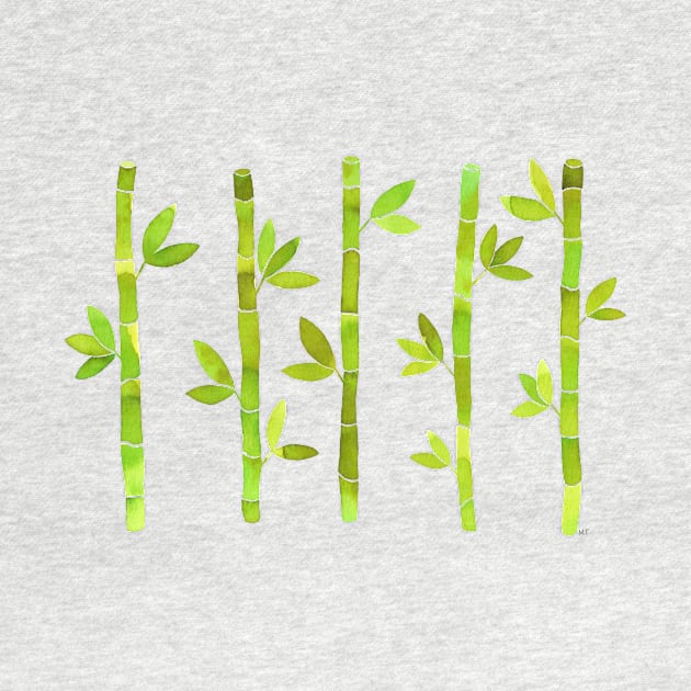 Watercolor Bamboo Pattern - Lime Green by monitdesign